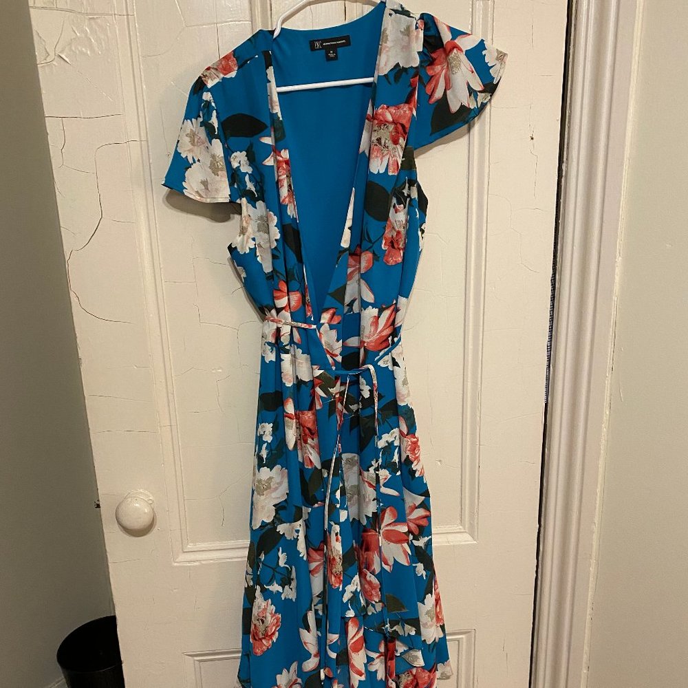 INC Womens Floral Print Hi-Low Wrap Dress *Size 12*
